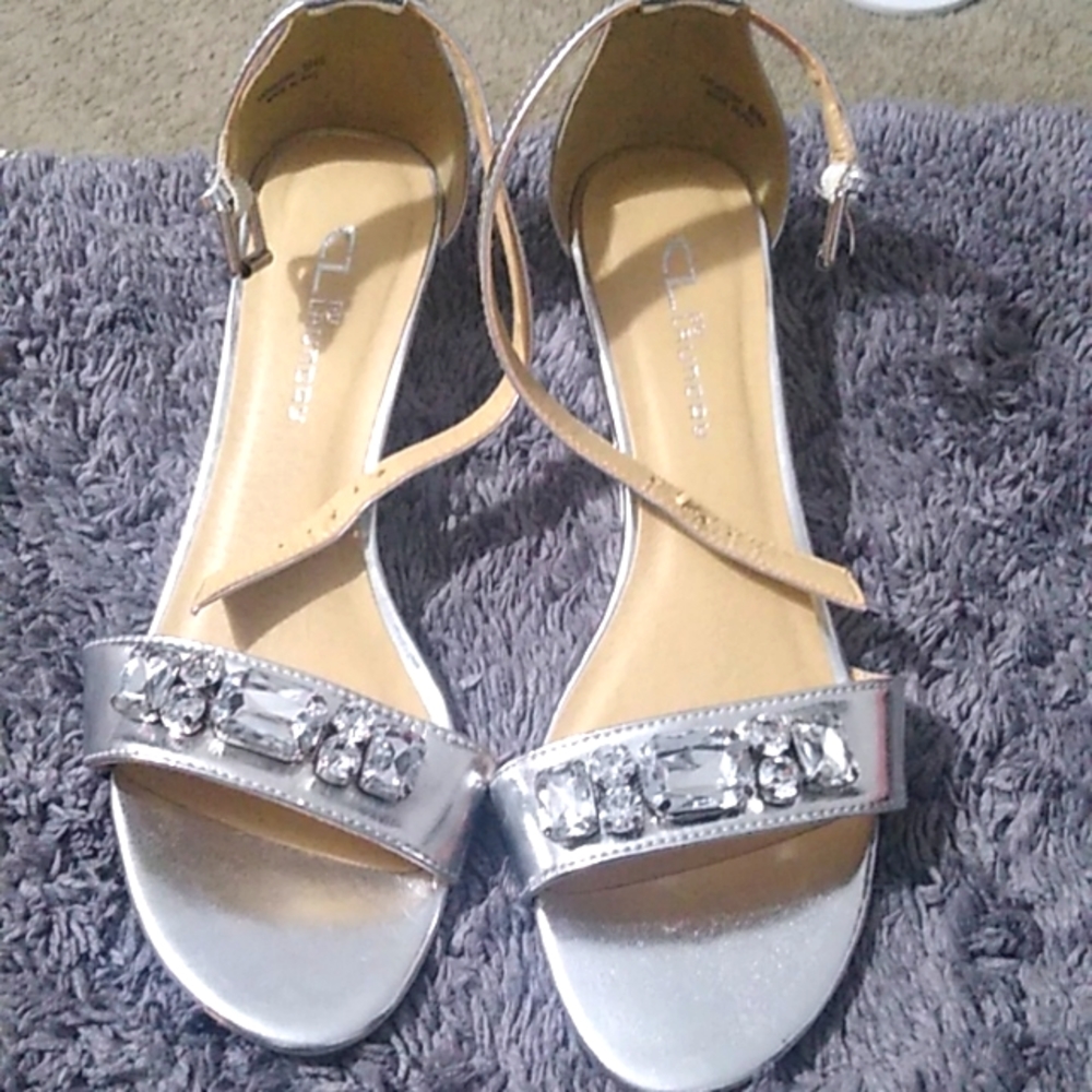 Silver Wedge sandle by Laundry